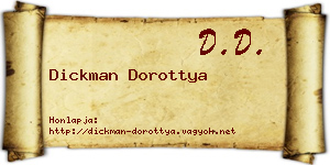 Dickman Dorottya névjegykártya